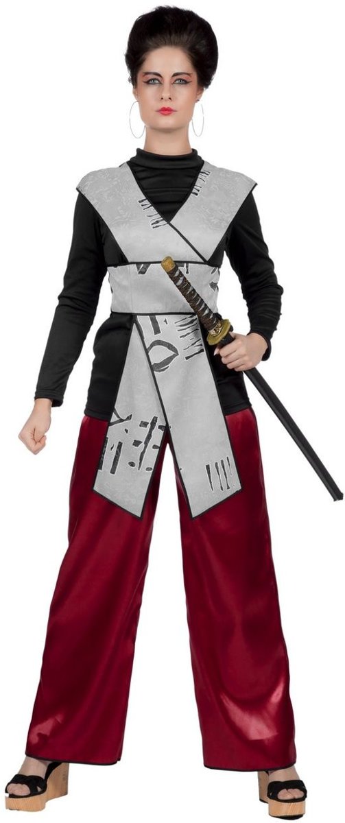 Ninja & Samurai Kostuum | Onverstoorbare Samurai Krijger Japan | Vrouw | Maat 46 | Carnaval kostuum | Verkleedkleding